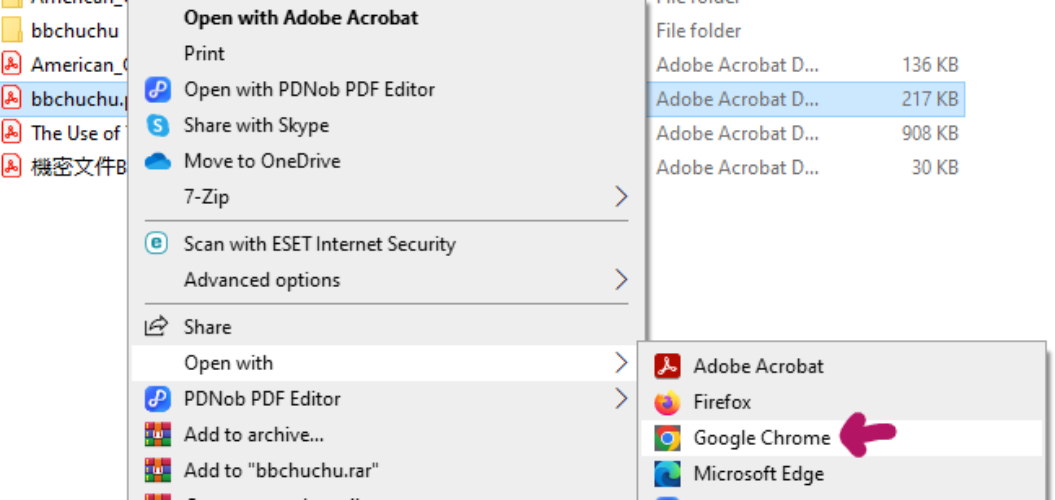 使用 Google Chrome 開啟 PDF