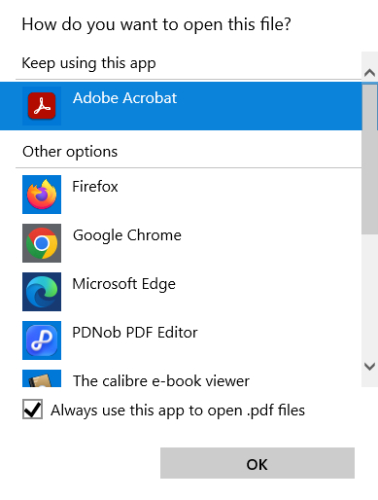 應用程式設定開啟 PDF