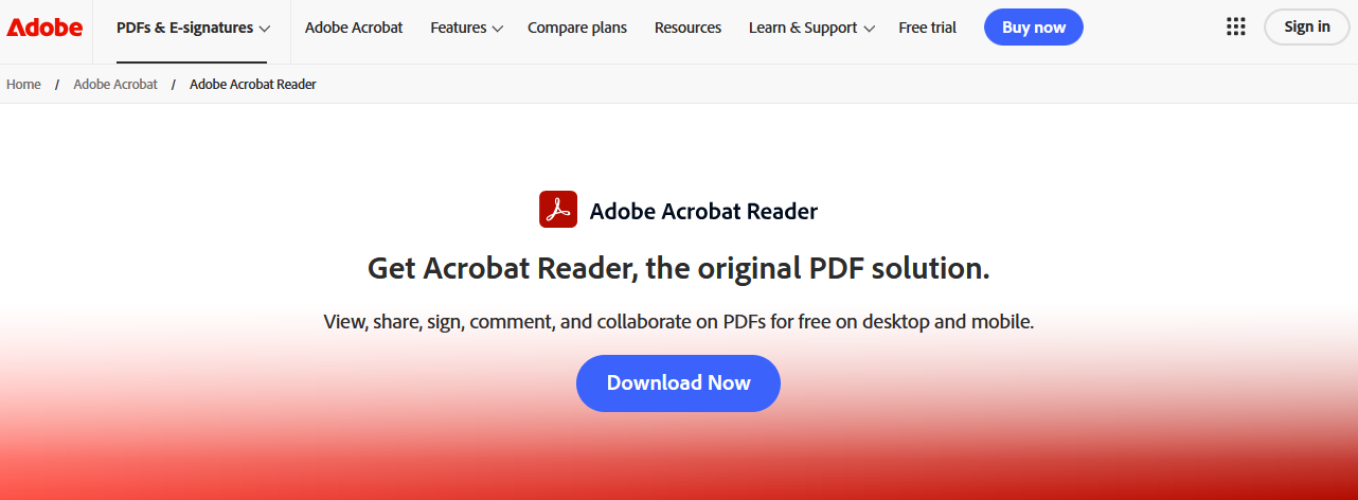 Adobe Acrobat Reader download updated software 