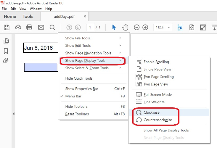 adobe acrobat rotate pdf
