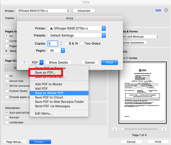 mac preview save as pdf