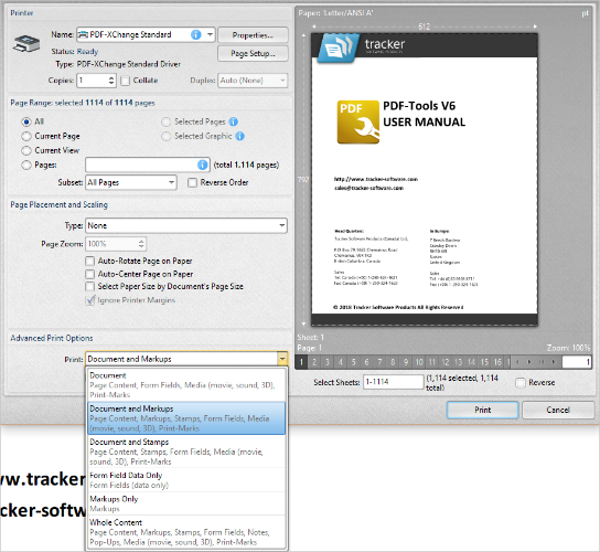 PDF-XChange Editor printer setting