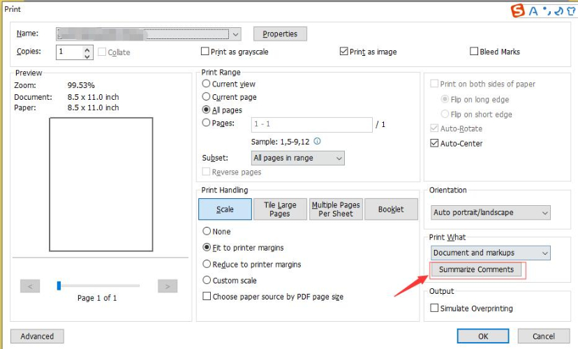 Foxit PDF Editor printer setting