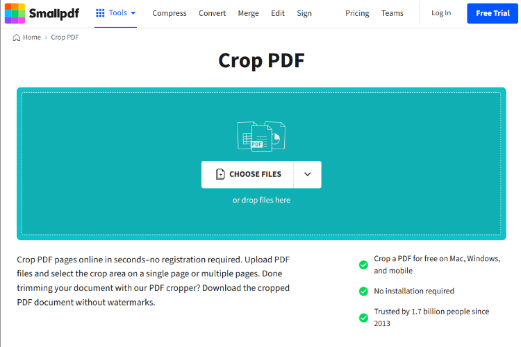 smallpdf online crop pdf