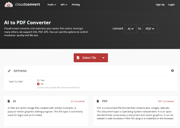 CloudConvert convert pdf to ai