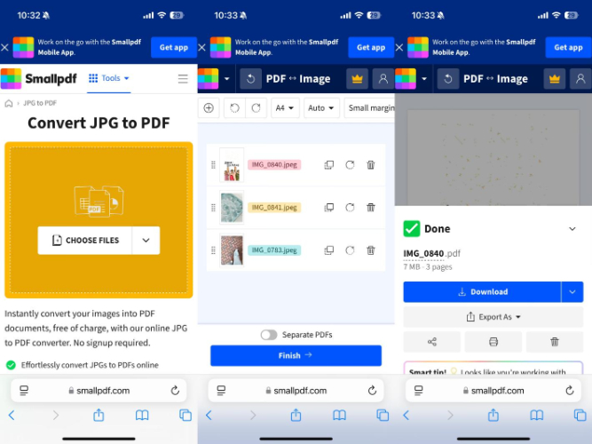 手機端多張照片合併 PDF