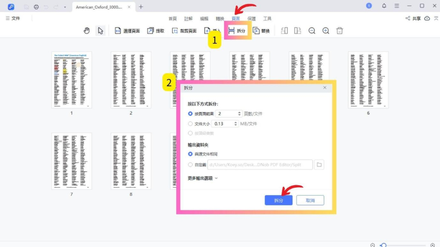 PDNob PDF Editor split pdf