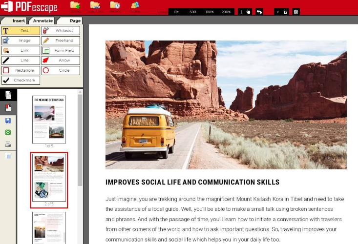 PDFescape 編輯PDF
