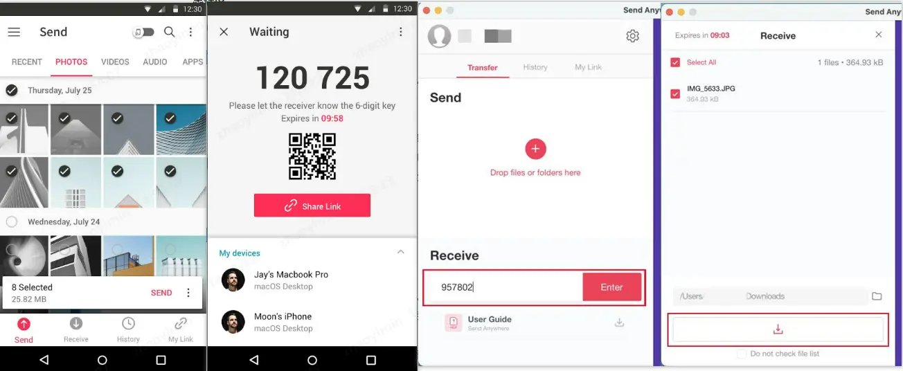Android 傳照片到 iPhone 教學-使用 6 位數代碼配對傳輸