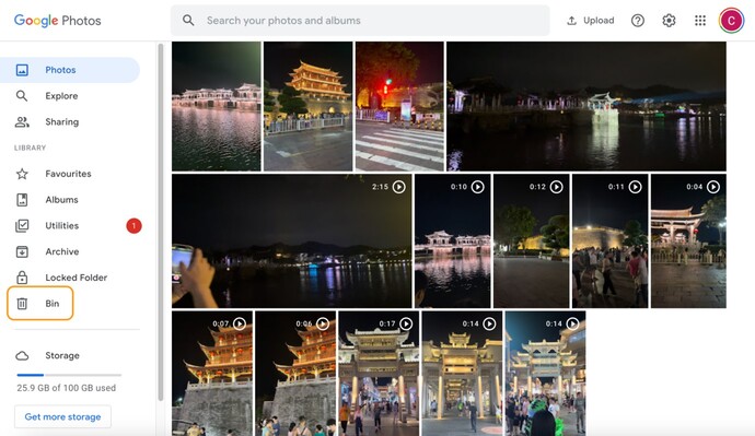 Restores recently deleted photos and videos 1