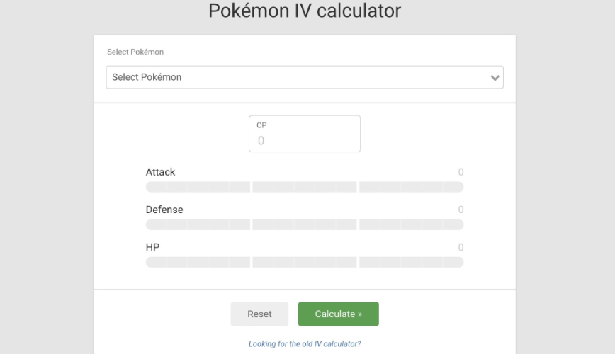 Pokémon IV calculator