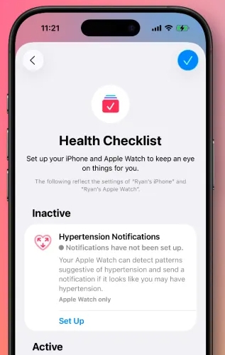 iPhone 健康 App 高血壓通知設定