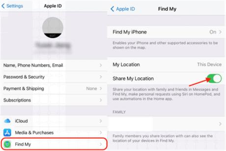 iPhone 尋找朋友停止分享我的位置