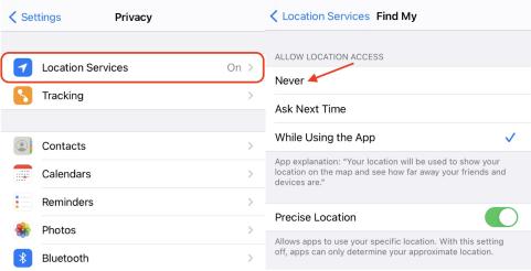 iPhone 尋找朋友停止分享我的位置——關閉定位服務