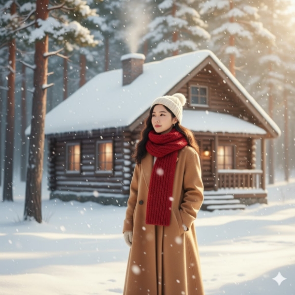 Gemini AI 雪景經典韓劇風範例1