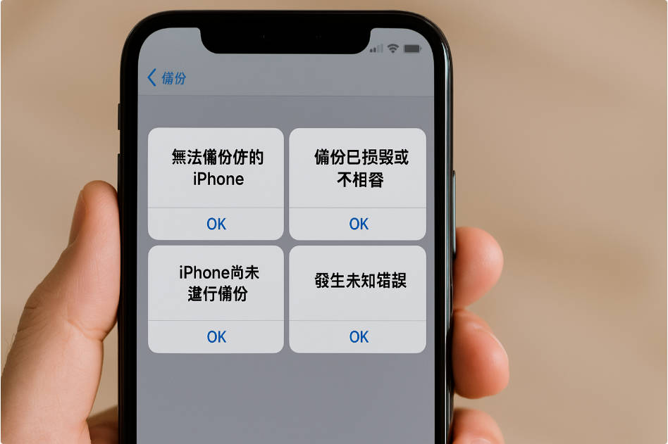 iPhone備份錯誤訊息