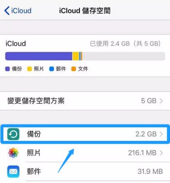 iCloud 備份管理