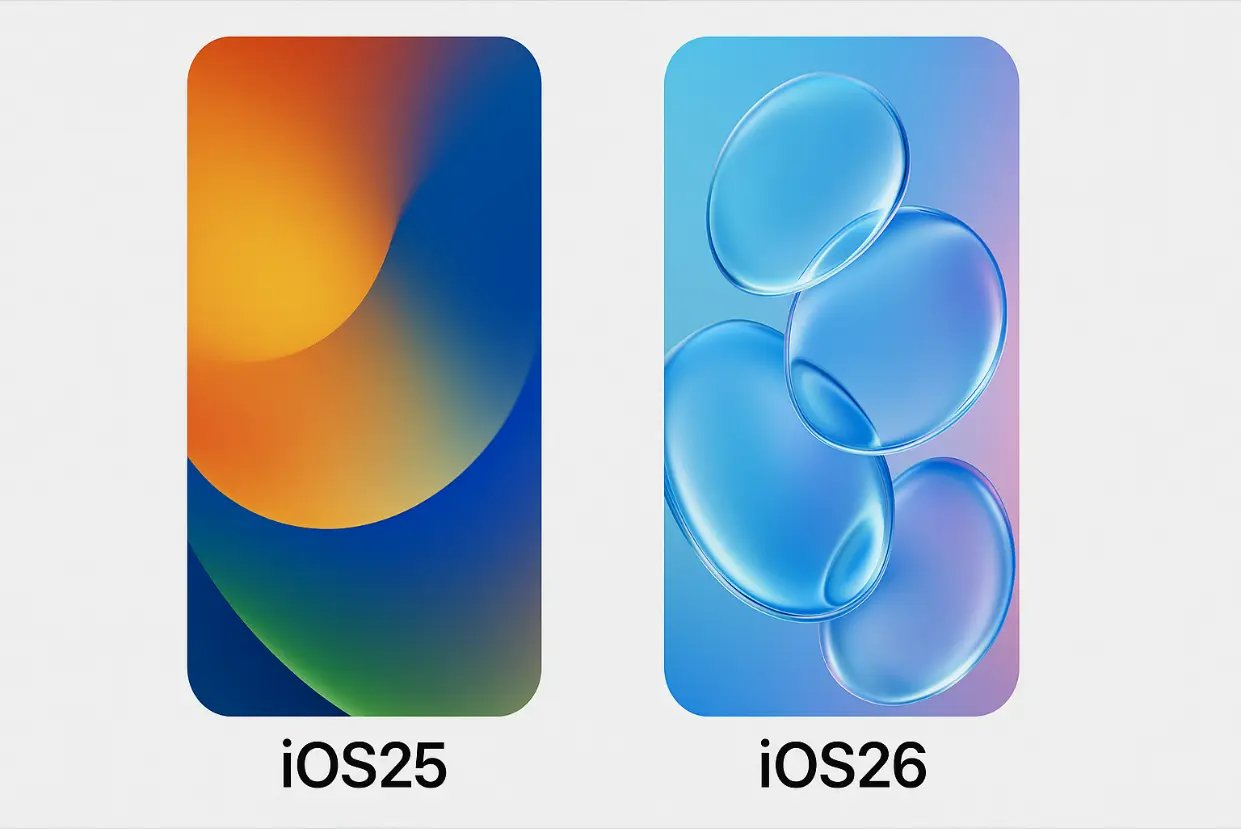 iOS26 桌布與 iOS25 桌布對比圖