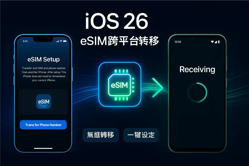 ios26 esim跨平台轉移示意圖
