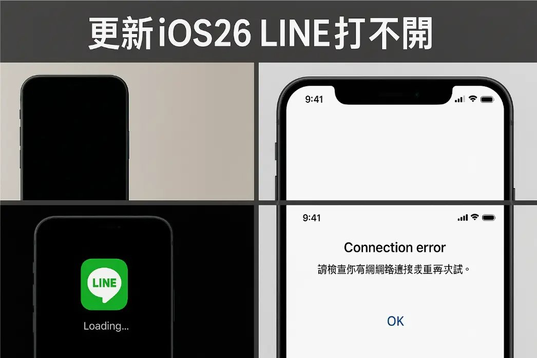 LINE不同故障類型的螢幕截圖對比
