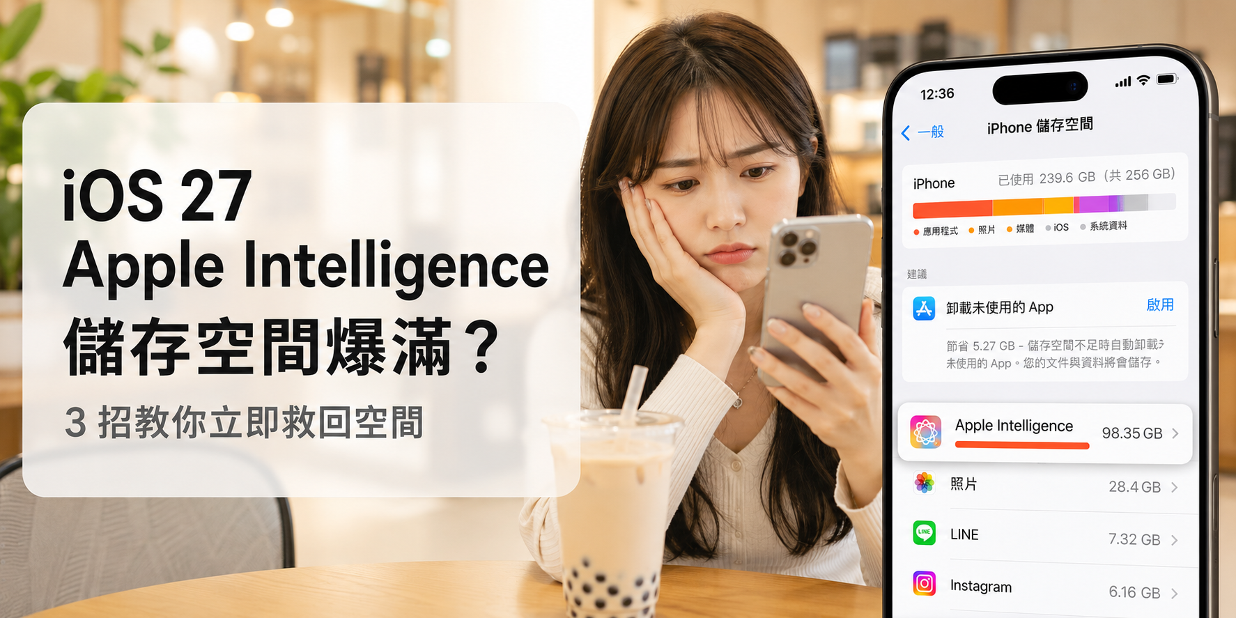 Apple Intelligence 佔用過多儲存空間