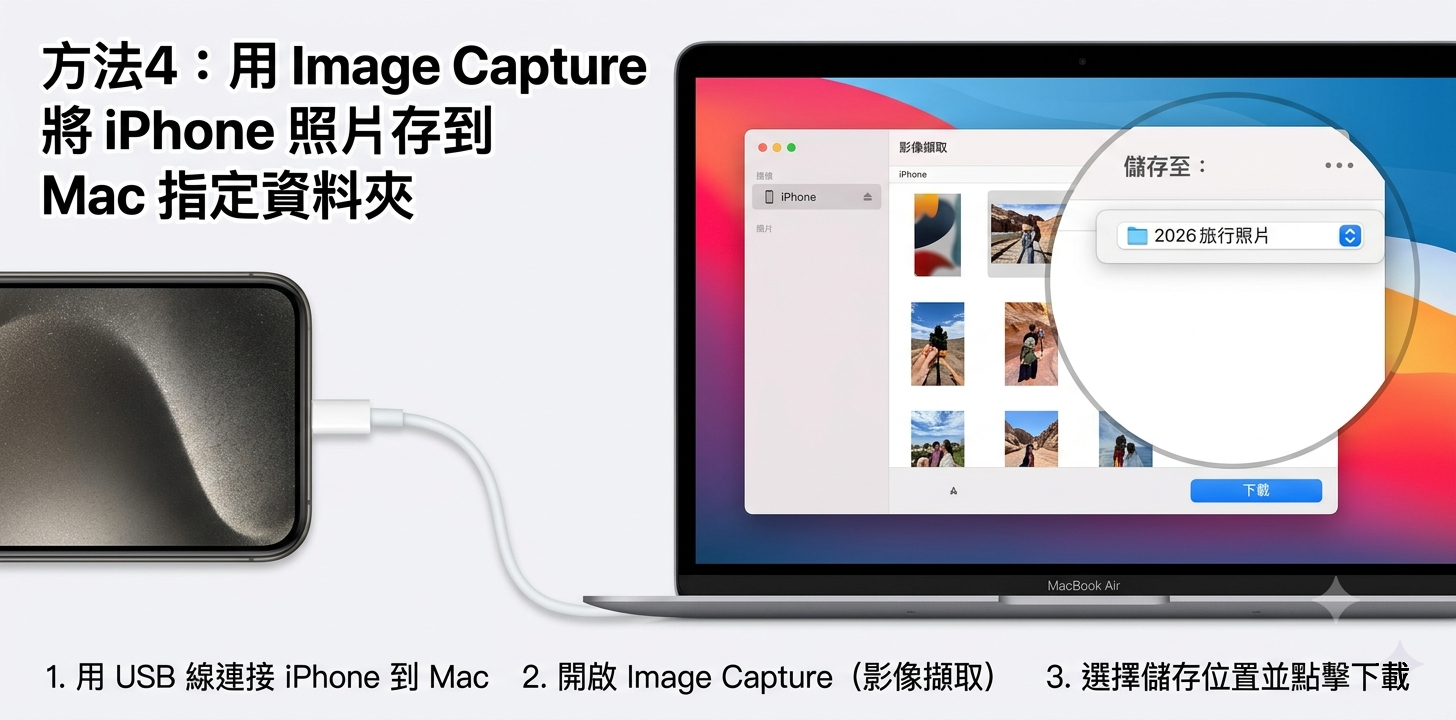 Image Capture iPhone 傳照片到 Mac