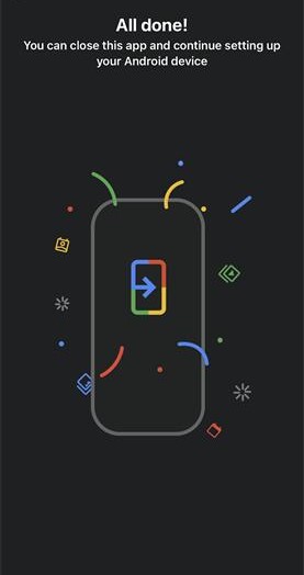 轉移到Android資料成功轉移