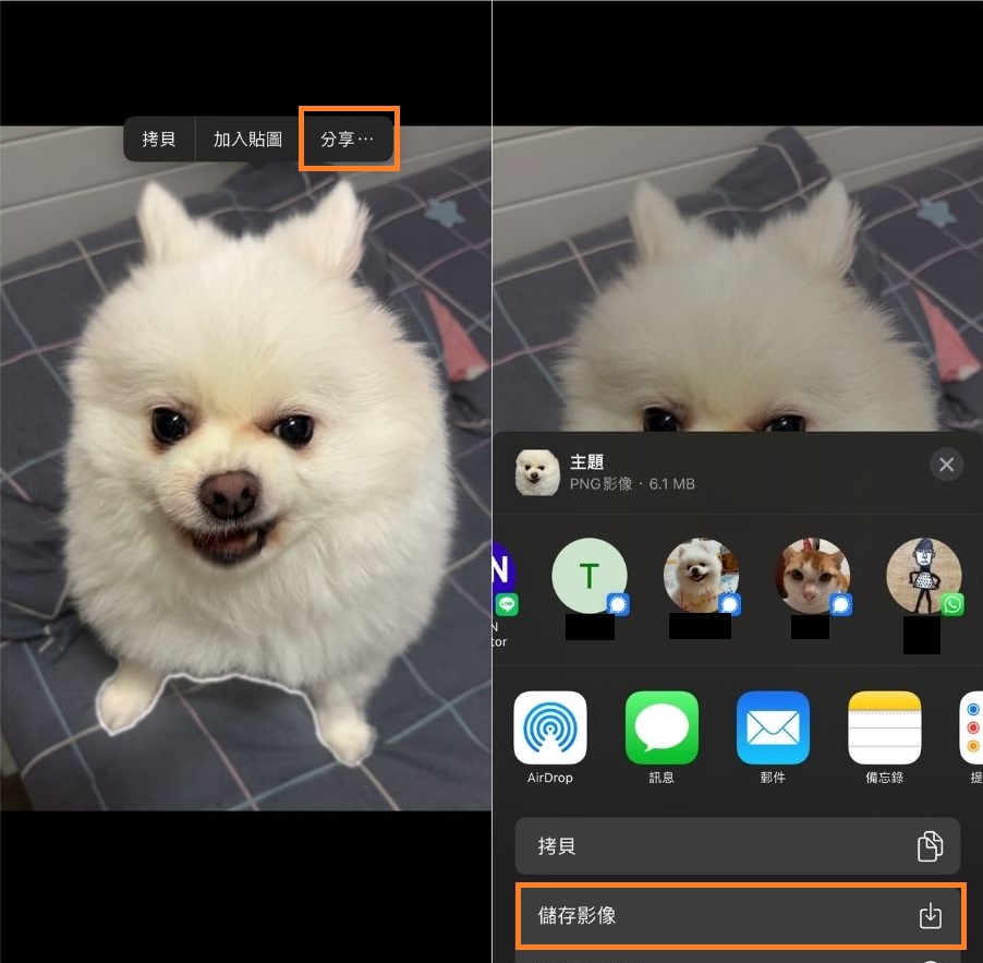 儲存iphone 去背照片為照片檔