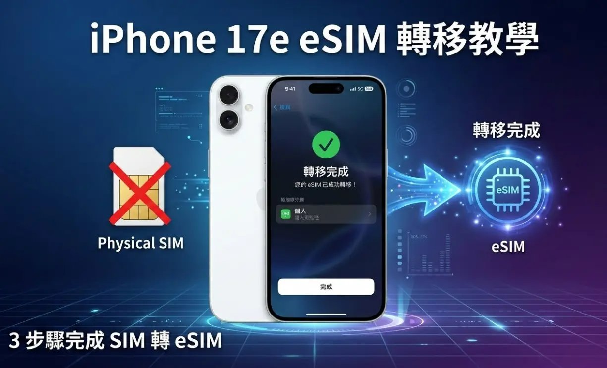 iPhone 17e eSIM 卡轉移設定教學