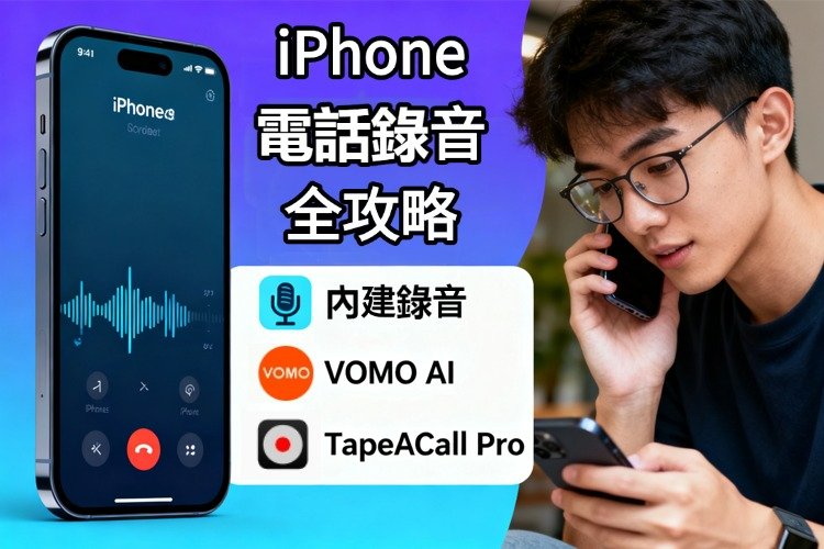 iPhone 電話錄音指南示意圖