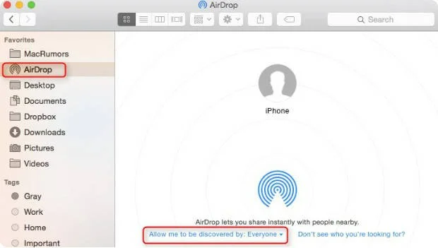 Mac電腦使用AirDrop傳送影片到iPhone的操作界面截圖1