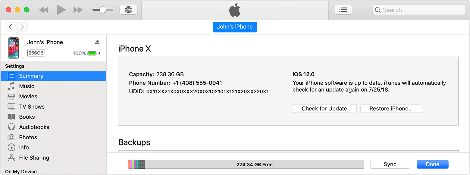 iTunes 更新或回復 iPhone