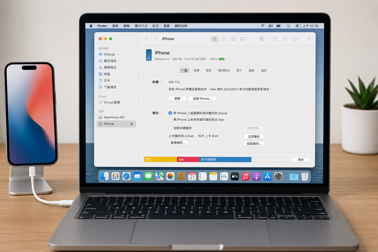 使用 Finder 修復 iPhone 當機