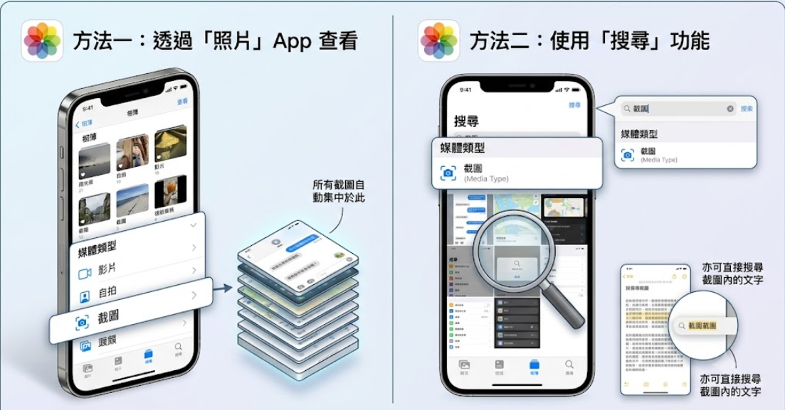 iPhone 截圖儲存位置