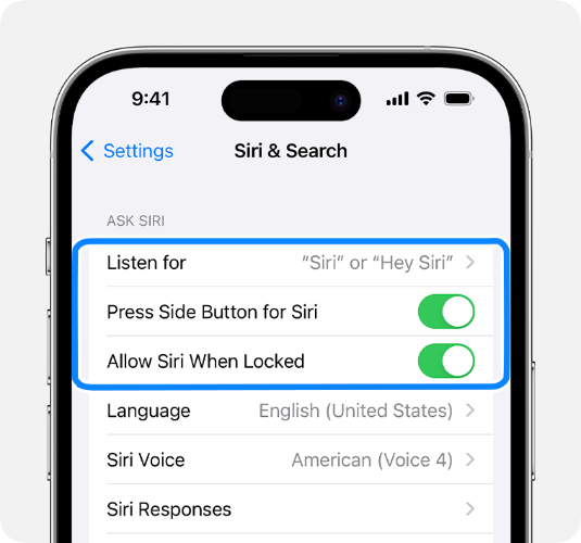 開啟Siri 功能