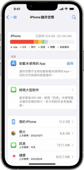 iPhone儲存空間