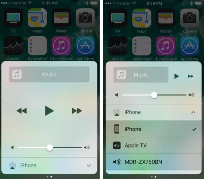 Swipe up from bottom to open Audio section