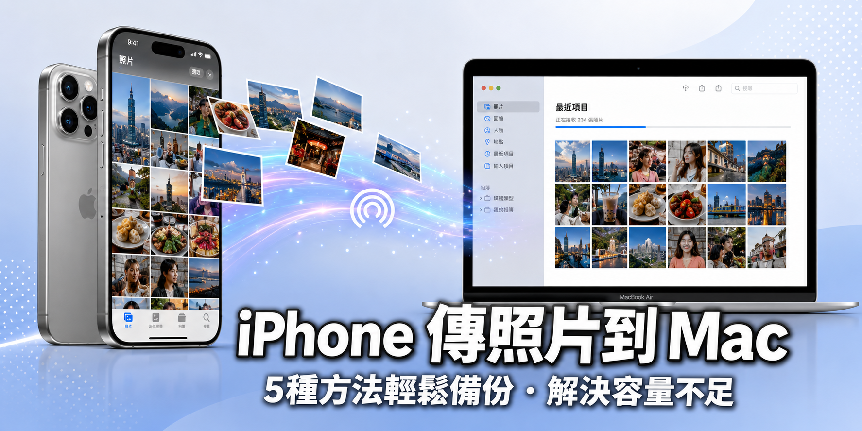 iPhone 傳照片到 Mac 示意圖