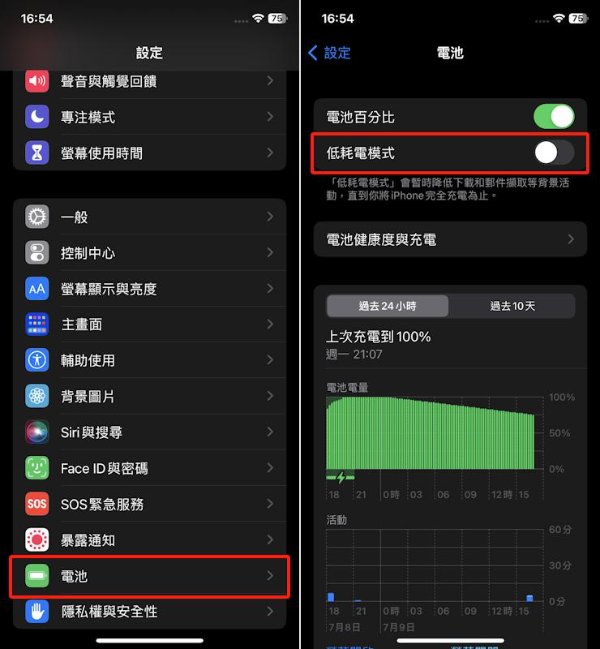 省電模式設定