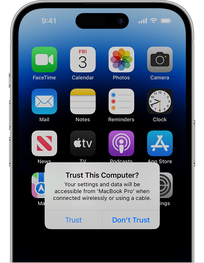 iphone上點擊信任電腦