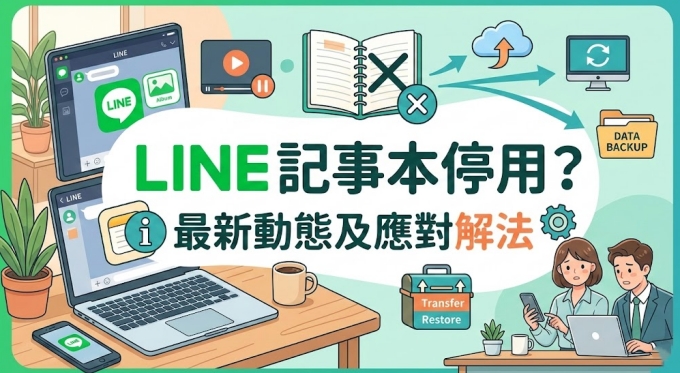 LINE 記事本停用公告示意圖