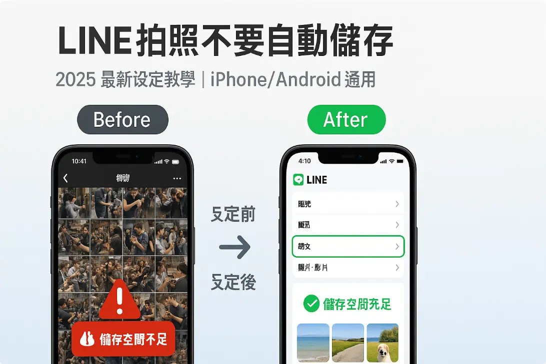 line拍照不要自動儲存設定示意圖
