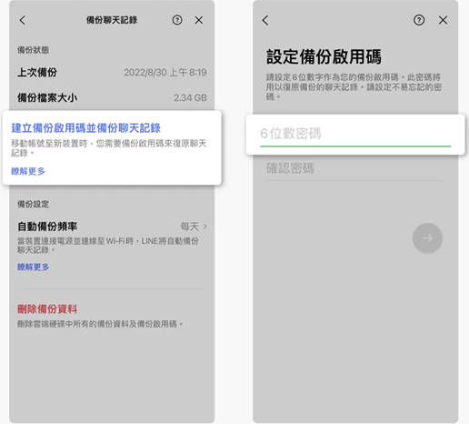 line 備份啟用碼