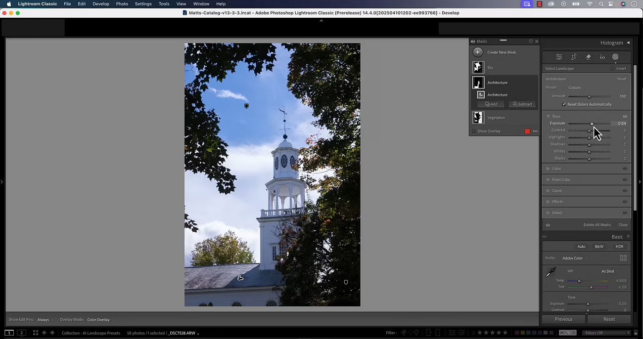 Lightroom 調色界面