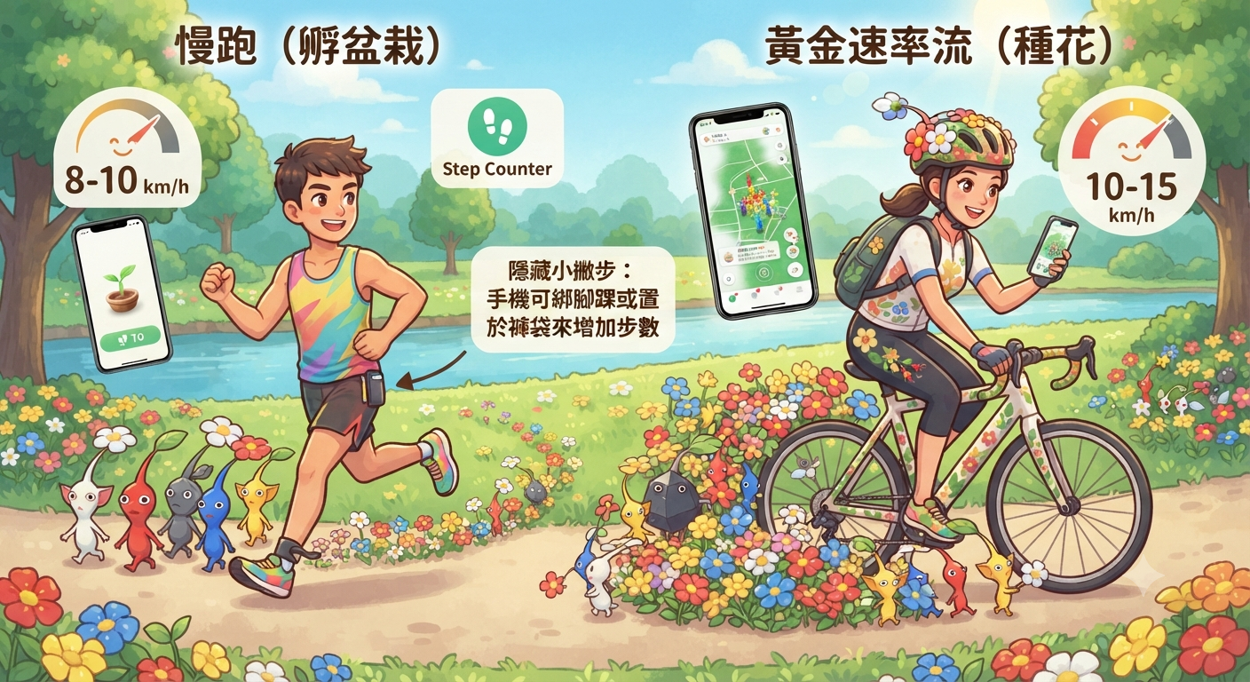 慢跑 vs. 騎單車種花