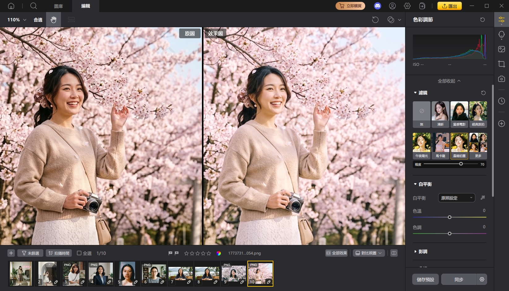 PixPretty 櫻花人像修圖效果