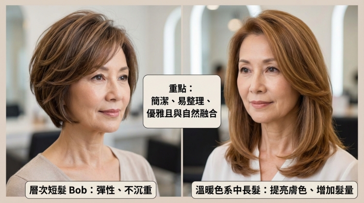 60歲優雅減齡髮型示範