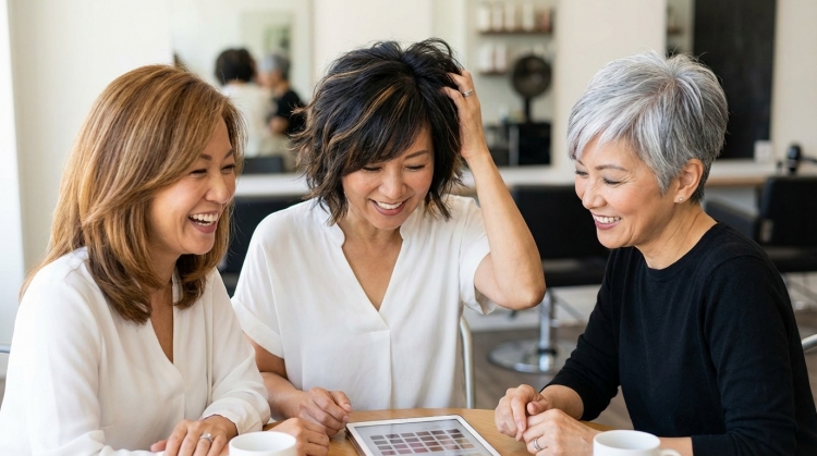 髮色挑染與髮量提升減齡效果