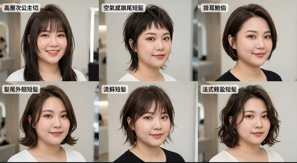 胖女胖圓臉短髮髮型