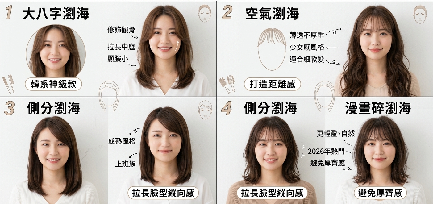 圓臉適合的瀏海